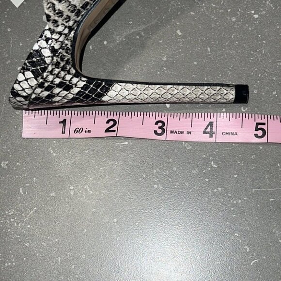 TRANSPARENT band snakeskin print double straps heeled mules size 7 - Picture 11 of 14